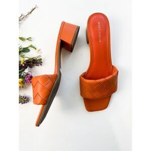 Marc Fisher Women's Orange Casper Heeled Braided Sandal Size 10M